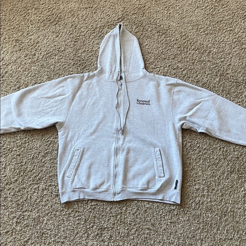 Sport-Tek Light Gray Zip Sweatshirt with Black Label Renewal by Anderson Logo